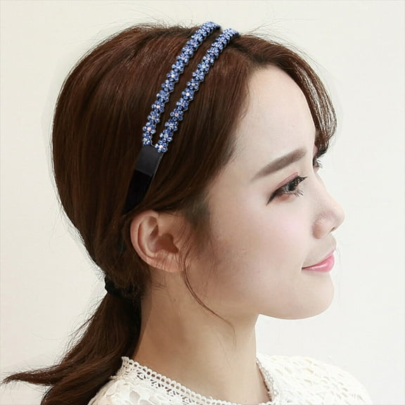 NICEXMAS Rhinestone Headband with Flower Design for Women Assorted Color Non Slip Hair Band Ideal for Parties and Daily Wear