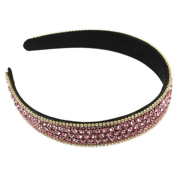 Rhinestone Headband, Rhinestone Headband for Women, Pink,1.0 Inch Wide 1Pcs