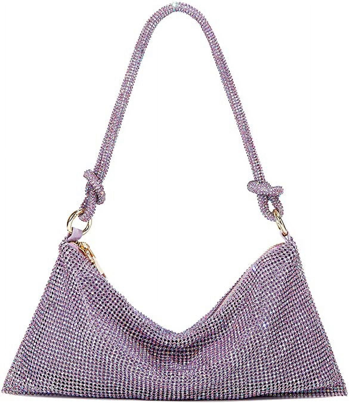 Rhinestone Hobo Bag for Women Chic Evening Handbag Shiny Purse for