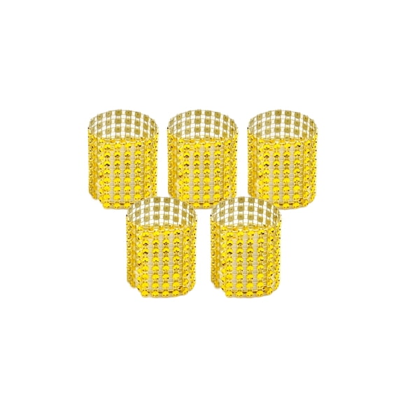 Rhinestone Hollow-Cut Napkin Rings Set for Elegant Crystal Banquet Table Wedding Party Dining Room Decoration Gold