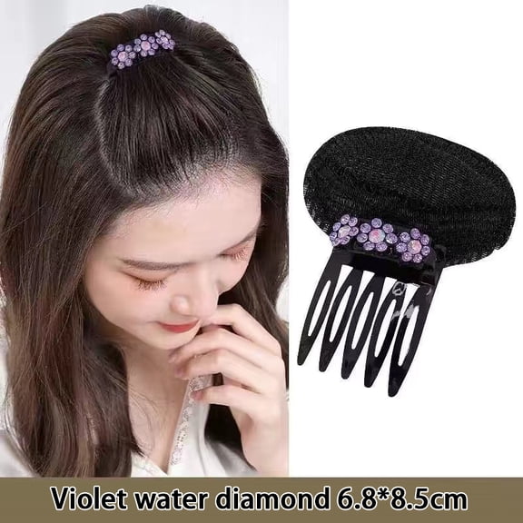 Rhinestone Invisible Fluffy Sponge Hair Clip Front Hair Line Volume Base Puff Cushion Hair Bun Hair Styling Hair Hairpin