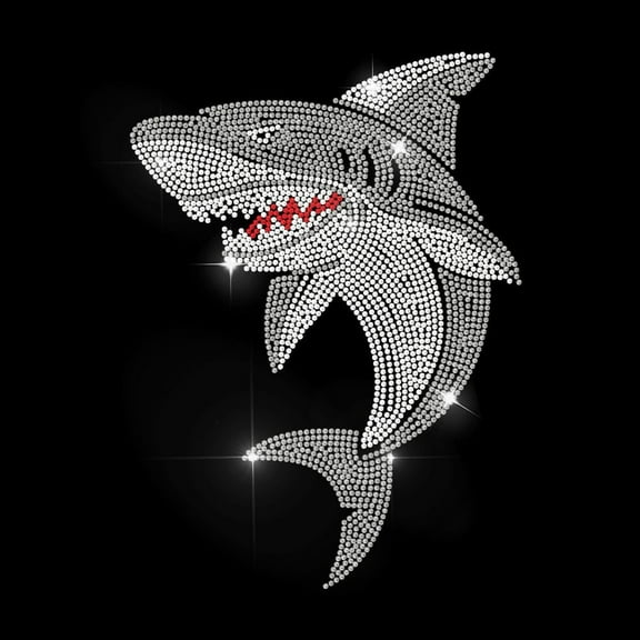Rhinestone Iron-On Applique Transfer Ocean Animal Bling DIY Patch Repair Marine Life Hot Fix Applique for T-Shirt Jacket Bag Jeans Craft Clothing Accessory for DIY