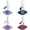thumbnail image 1 of Rhinestone Keychains Velvet Evil Eye Keychain Charms Bling Keychain Accessories with Tassel Charms for Keys Bags, 1 of 9