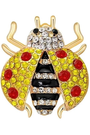 Rhinestone Ladybug Ring for Women Hypoallergenic Gold Plated Cute Beetle Animal Adjustable Open Band Charm Crystal Cubic Zirconia Rings Insect Delicate Personalized Jewelry for Party