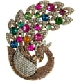 thumbnail image 1 of Rhinestone Large Peacock Bird Brooch Pin for Women Men Gold Plated Fashion Colorful Crystal Animal Brooches Lapel Pins Exquisite Dress Accessories Wedding Anniversary Jewelry, 1 of 6