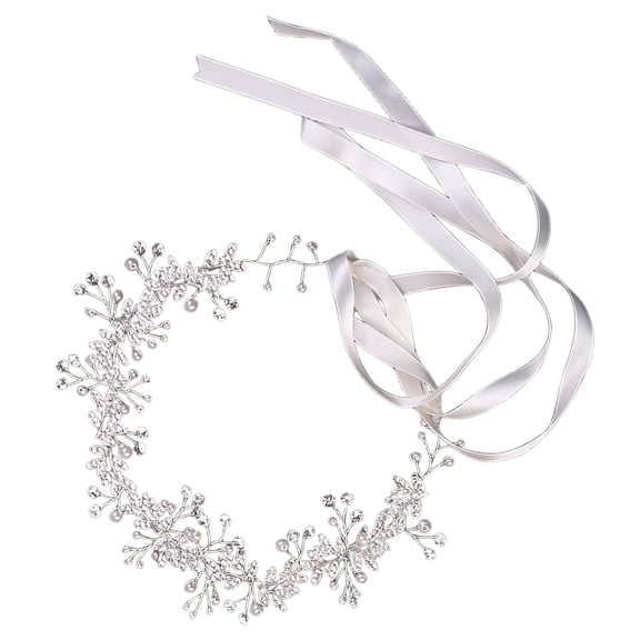 Rhinestone Leaf Bridal Headdress, Wedding Hair Accessories, Elegant Garland Headwear, Silver Bride Hair Piece