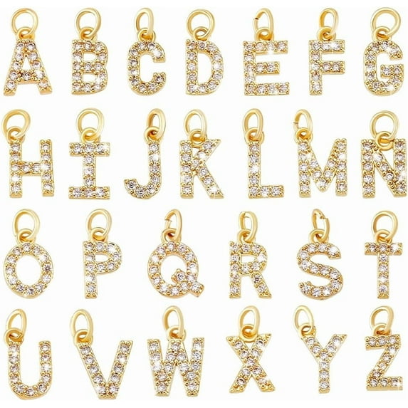 Rhinestone Letter Charms A-Z Alphabet Charms