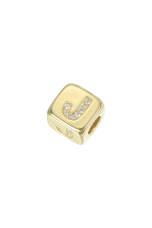 Rhinestone Letters Cube Beads 26 Letters Dice Charm Alphabet J