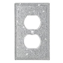 Rhinestone Light Switch Covers, Bling Wall Plate Covers for Outlets, Crystal Glitter Electrical Plate Covers with Screws, 1Set (1Set) White