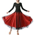 thumbnail image 1 of Rhinestone Long Sleeve Ballroom Tango Standard Dance Competition Dresses For Women, 1 of 8