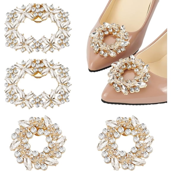 Rhinestone Metal Shoe Clips - Wedding Shoe Charms for Party Decoration for DIY Crystal
