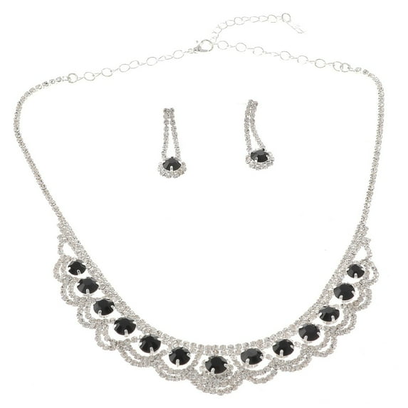 Rhinestone Necklace Earring Set
