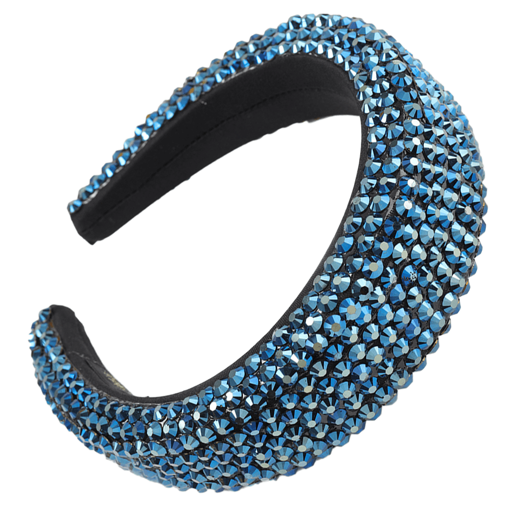 Rhinestone Padded Headband Diamond Crystal Beaded Headband Wide Glitter