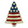 thumbnail image 1 of Rhinestone Patriotic Christmas Tree Holiday Brooch Pin, 1 of 3