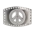 thumbnail image 1 of Rhinestone Peace Symbol Love Sign Belt Buckle, 1 of 2