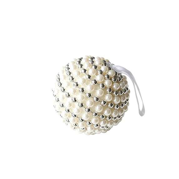 Rhinestone Pearl Christmas Ball Ornament Style C 3.15 in Hanging Xmas Tree Decor