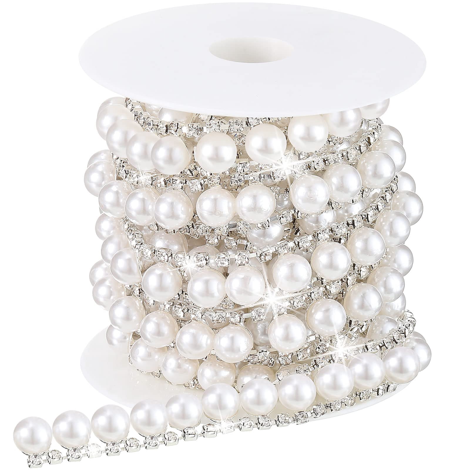 Rhinestone Pearl Trim for Sewing Bridal Applique Crystal Chain Beaded ...