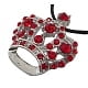 Rhinestone Pendants Cadmium Free & Lead Free with Alloy Findings Platinum Red 31x29x10mm Hole: 3mm