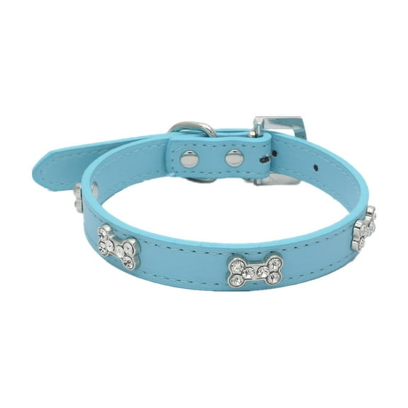 Rhinestone Pet Collar - Microfiber Material, Adjustable & Sparkly Design - Decorative Collar for Small/Medium Dogs