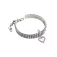 thumbnail image 1 of Rhinestone Pet Collar, Sparkling 3 Rows Crystal Diamond Dog Collars, Adjustable Rhinestones Wedding Collar, Jewelry for Small Medium Large Pets, Cats, Dogs (White, Medium), 1 of 6
