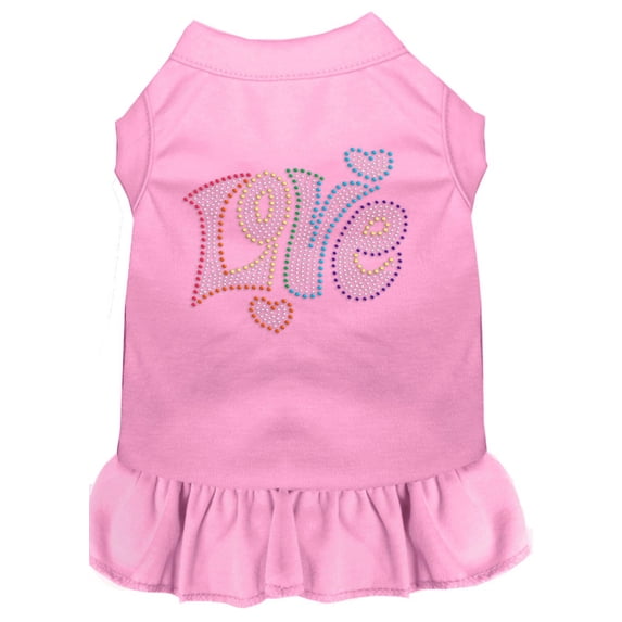 Rhinestone Pet Dog Cat Dress Rhinestone, "Technicolor Love"