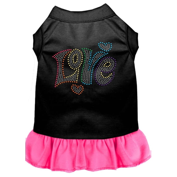 Rhinestone Pet Dog Cat Dress Rhinestone, "Technicolor Love"