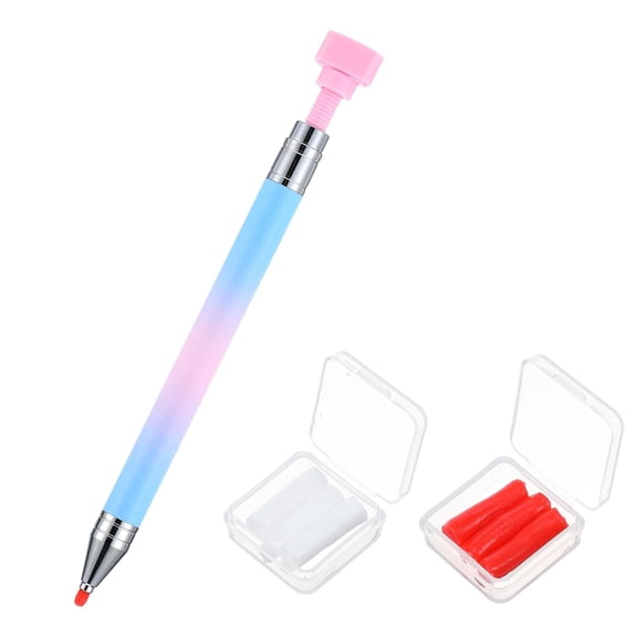 Rhinestone Picker Wax Pen Refillable Diamond Art Painting Pen Rhinestones Applicator with 6 Additional Wax Refills Diamond Picker Tools for Nail Design and Gem Art Painting