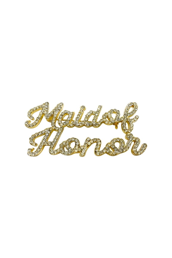 Rhinestone Pin - Maid of Honor - Gold