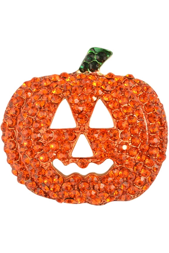Rhinestone Pumpkin Brooch Pin Delicate Pumpkin Lapel Pin Elegant Breastpin Brooch Pin Badge for Thanksgiving Fall Autumn Halloween Decoration
