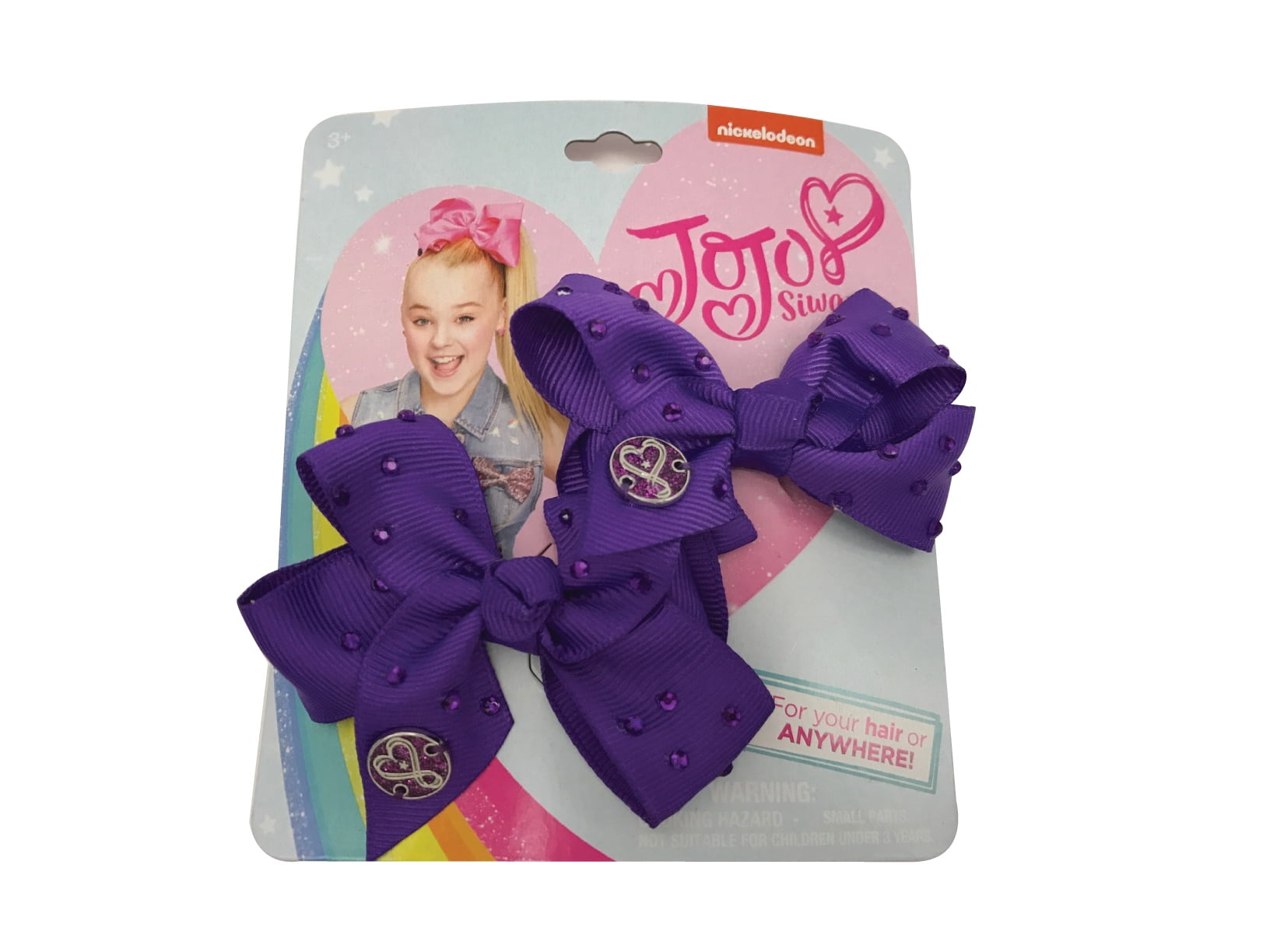 Rhinestone Purple Hair Bows