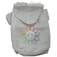 thumbnail image 1 of Pet, Dog  Cat Hoodie Rhinestone, "Rainbow Flower Peace Sign", 1 of 7