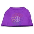 thumbnail image 1 of Rhinestone Rainbow Flower Peace Sign Shirts Purple M - 12, 1 of 1