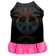 thumbnail image 1 of Rhinestone Rainbow Peace Dress, Black with Bright Pink - Extra Small, 1 of 1