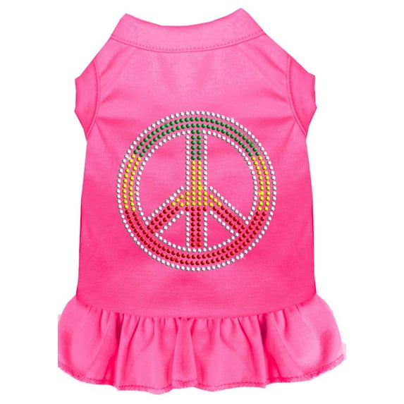 Pet Dog Cat Dress Rhinestone, "Rasta Peace"