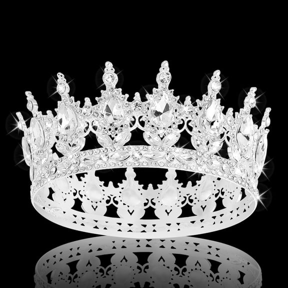 Rhinestone Rhodium Tiara Bridal Women Crown Birthday Gift
