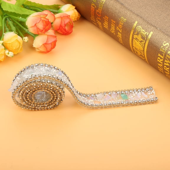 Rhinestone Ribbon, Diamond Wrap Roll,100*2cm Rhinestone Ribbon Sparkle Small Wrap Roll Decoration