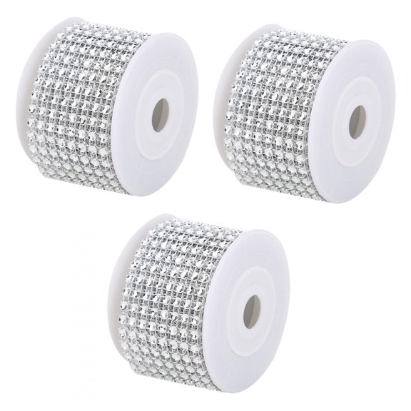 Rhinestone Ribbon, RhinestoneWrap, Shiny Wrap Ribbon Odorless Shiny And Beautiful For Christmas Trees Packaging Vases Home Mother's Day Gifts, Silver