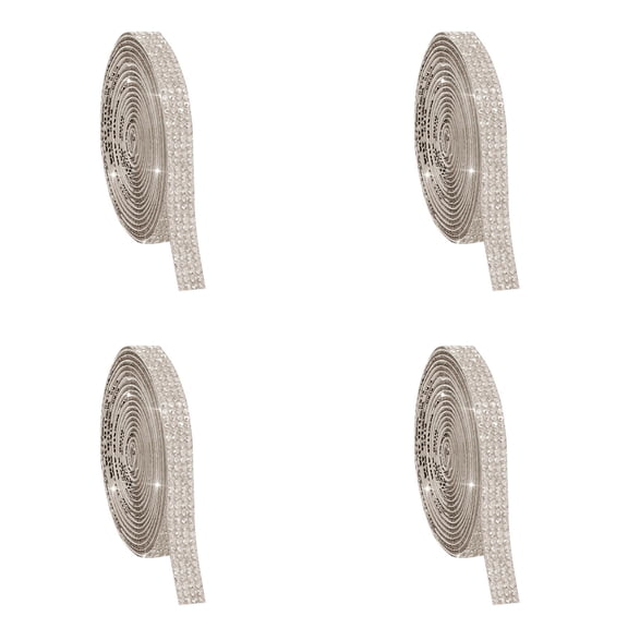 Rhinestone Ribbons Self Adhesive, Iron on Resin Diamond Ribbon Wrap Roll DIY Bling Stickers Decoration for Wedding Clothing Phone Cars Crafts Dress Decoration DIY Event