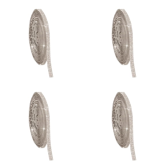 Rhinestone Ribbons Self Adhesive, Iron on Resin Diamond Ribbon Wrap Roll DIY Bling Stickers Decoration for Wedding Clothing Phone Cars Crafts Dress Decoration DIY Event