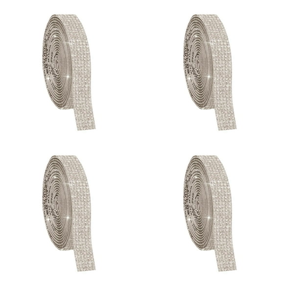 Rhinestone Ribbons Self Adhesive, Iron on Resin Diamond Ribbon Wrap Roll DIY Bling Stickers Decoration for Wedding Clothing Phone Cars Crafts Dress Decoration DIY Event