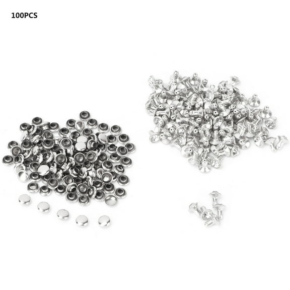 Rhinestone Rivets Stud,100pcs Cloth Crystal Inlay Rapid 6/7mm Rivets Spots Studs for DIY Leather Craft Decoration