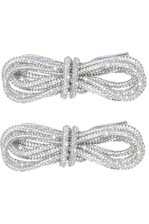 Rhinestone Rope Laces, Glitter Shoe Laces for Sneakers- 2PCS Rhinestone Bling Shoe Strings, Bling Round Shoelaces Drawstring Replacement Accessories