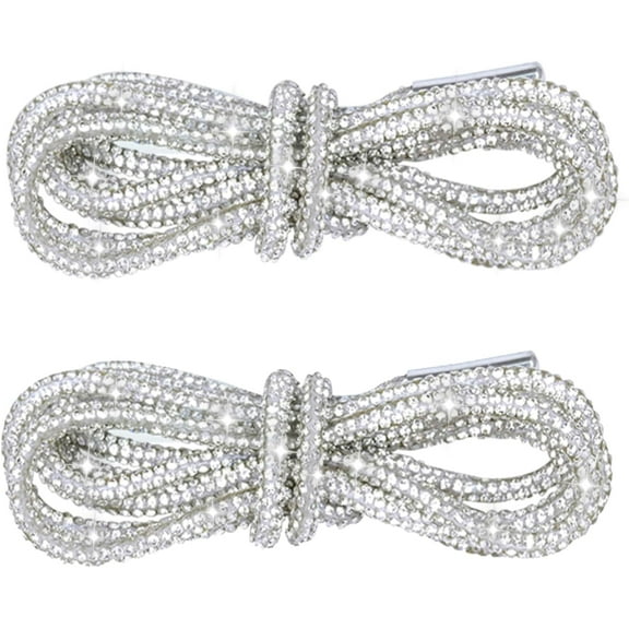 Rhinestone Rope Laces, Glitter Shoe Laces for Sneakers- 2PCS Rhinestone Bling Shoe Strings, Bling Round Shoelaces Drawstring Replacement Accessories