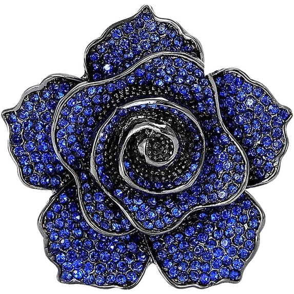 Rhinestone Rose Flower Brooch for Women Fashion Crystal Blossom Flower Brooches Lapel Pins Elegant Dress Accessories Jewelry Boutonniere Corsage for Hat Suit Valentine Mother Jewelry Wedding