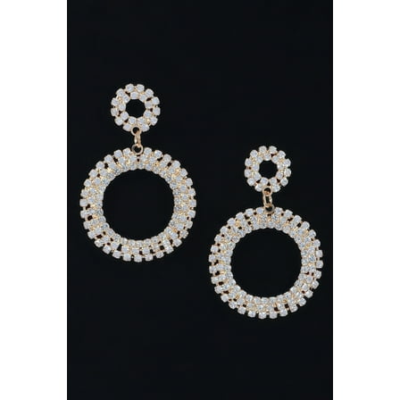 Rhinestone Round Circle Dangle Earring