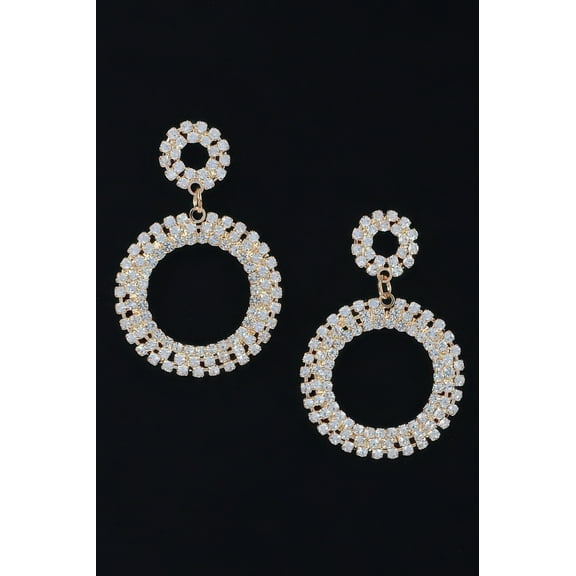 Rhinestone Round Circle Dangle Earring