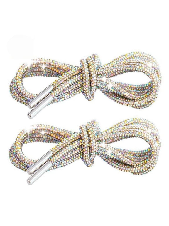 Rhinestone Shoe Laces,1 Pairs (2 laces) Rhinestone Laces for Shoe,47 Inch Crystal Shoe Lace (Multi-color)