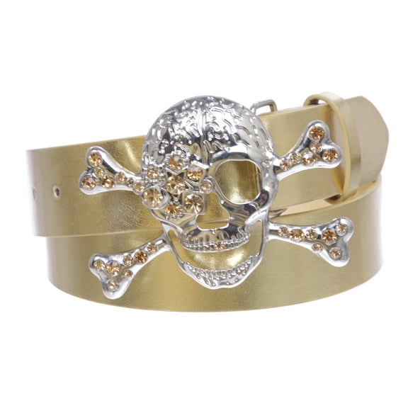 Rhinestone Skull & Crossbones Belt - Pirate Costume Style Combo