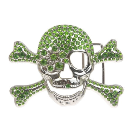 Rhinestone Skull & Crossbones Pirate Belt Buckle