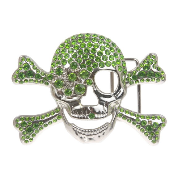 Rhinestone Skull & Crossbones Pirate Belt Buckle